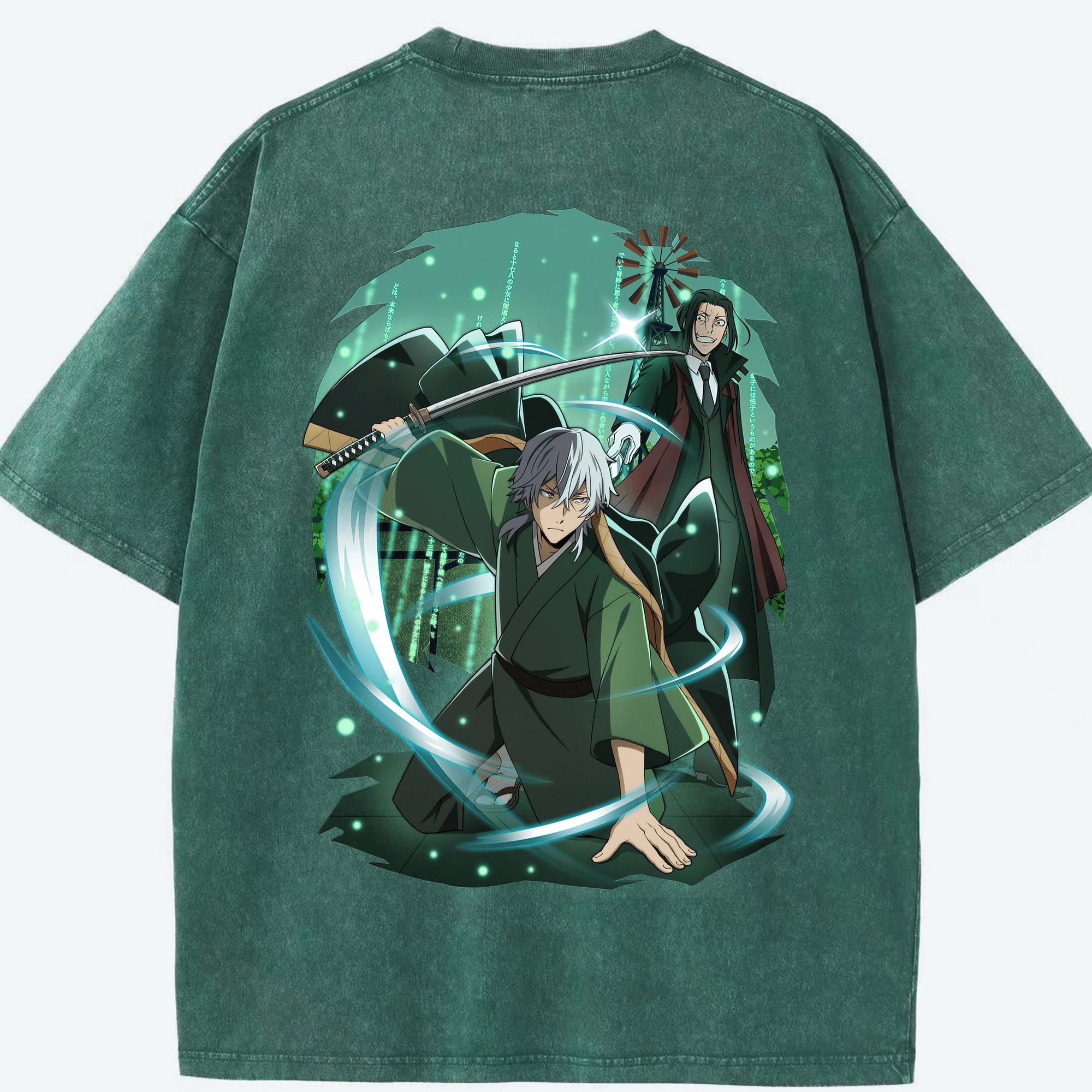 （画像用） 文豪ストレイドッグス Bungo Stray Dogs 綿100% ヴィンテージ風 半袖Tシャツ（背面プリント）